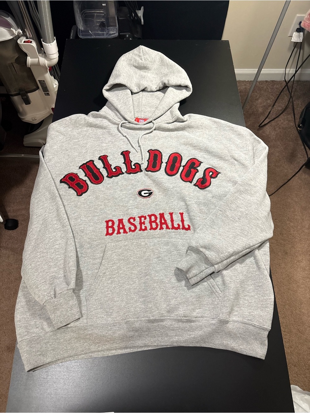 Vintage Gray rare NFL Georgia Bulldogs baseball hoodie